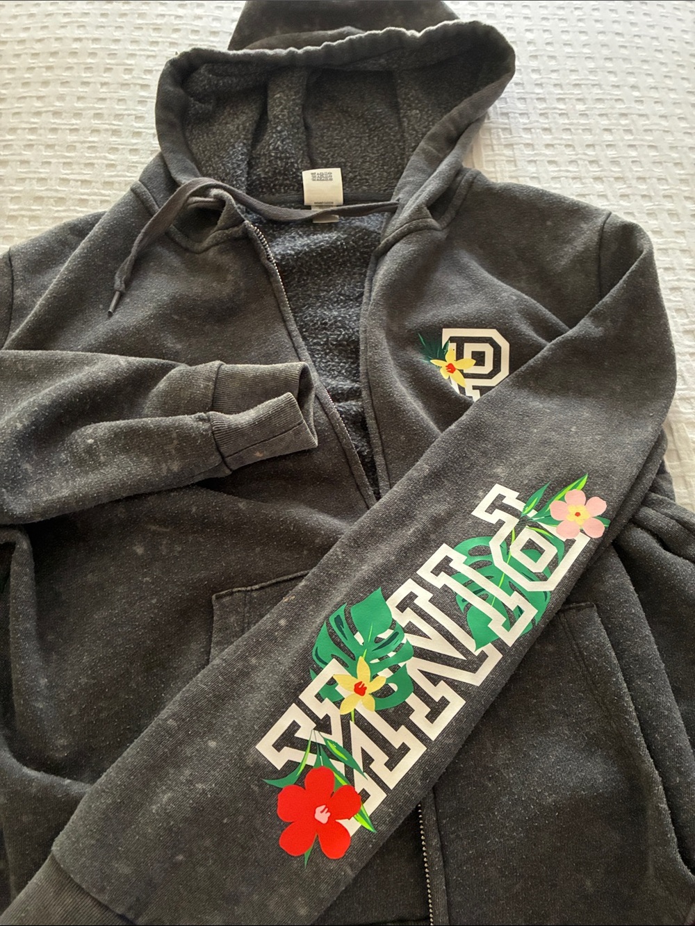 Victorias Secret Pink Full Zip Tropical Floral  Hoodie 🌺